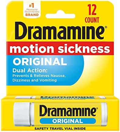 Dramamine Original, Motion Sickness Relief, Travel Vial, 12 Count